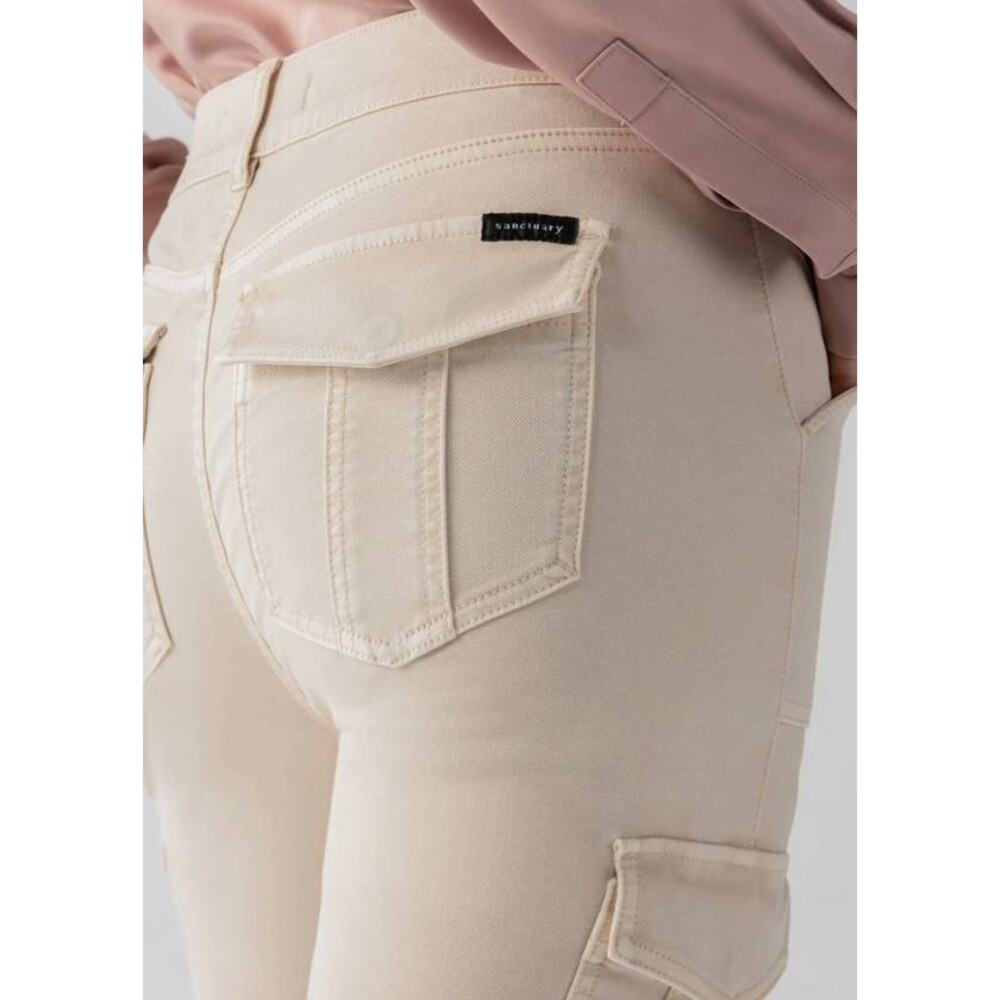 Sanctuary Sculpted Hayden Cargo Jean in Almond 24 NWT Minimalist Effortless Chic - Picture 4 of 6